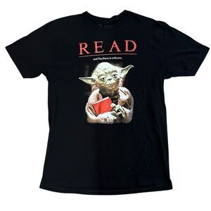 Out of Print Clothing Black Graphic 'READ' Yoda Tee - Men's Shirt